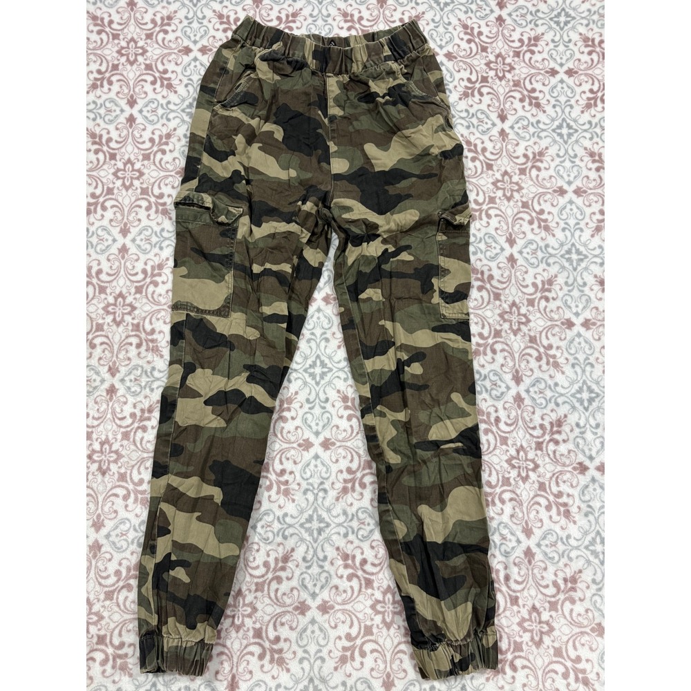 H&M Divided Womens Camo Cargo Jogger Pants Green Brown Size 4 07600841